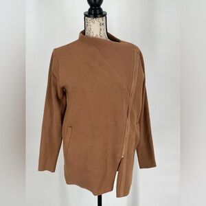 Cynthia Rowley New Brown Moto Cardigan Sweater